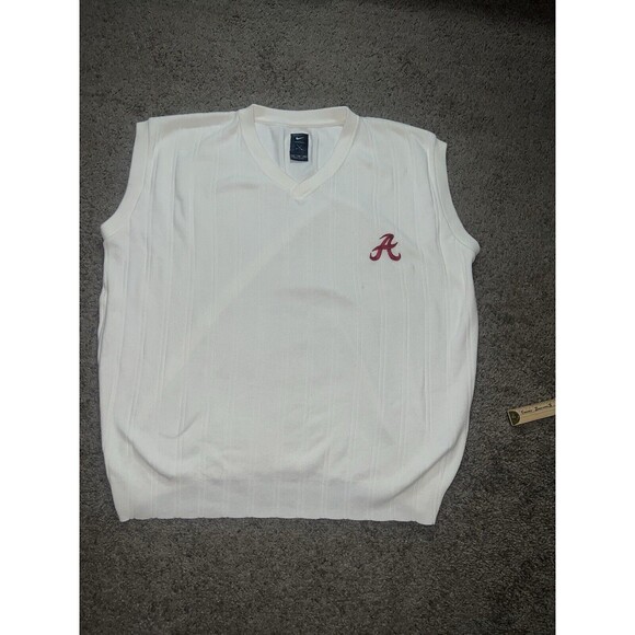 Vintage Alabama Nike Golf Sleeveless Sweater Vest‎ XL White V NECK Made In USA - Picture 1 of 6